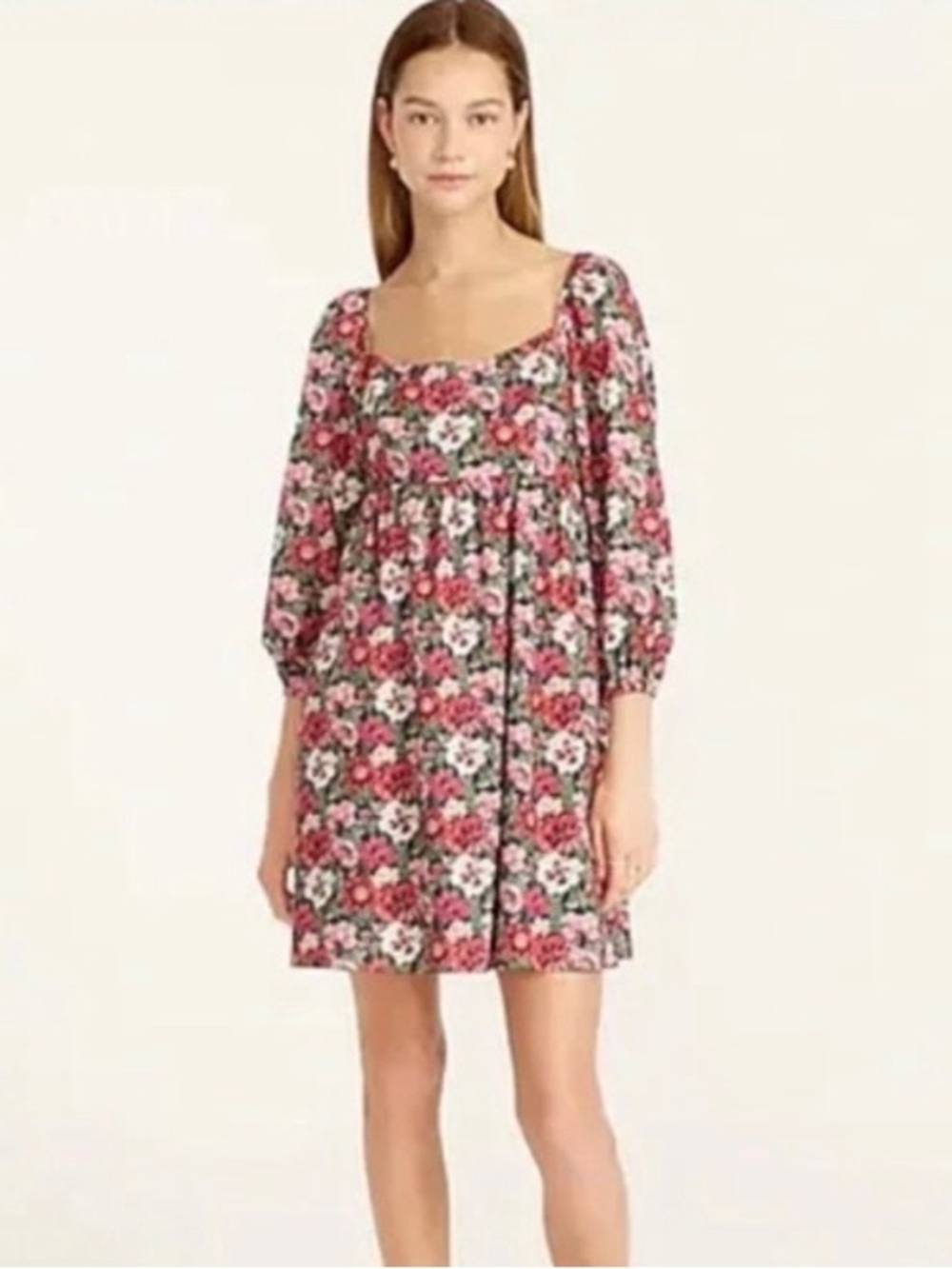 J.Crew Puffed Sleeve Mini Dress in Liberty Poppy Amelia Floral size 12